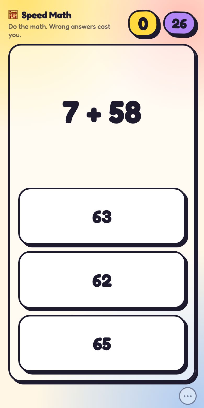This is what Speed Math looks like.
