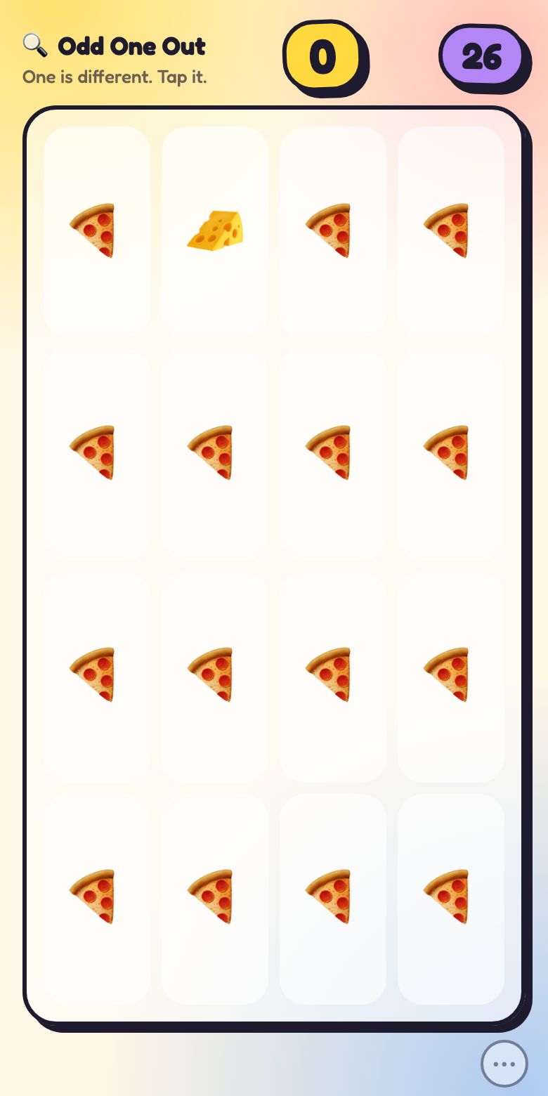 This is what Odd One Out looks like.